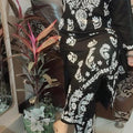 Black Regal Reverie Rayon Chikankari Ensemble with Lucknowi Ghaas Patti Handwork