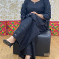 Black Sequin Splendor Chikankari Kurti Pallazo Mastani Set