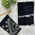 Black Tie n Dye Chikankari Cotton Set with Stretchable Lycra Machine Pant