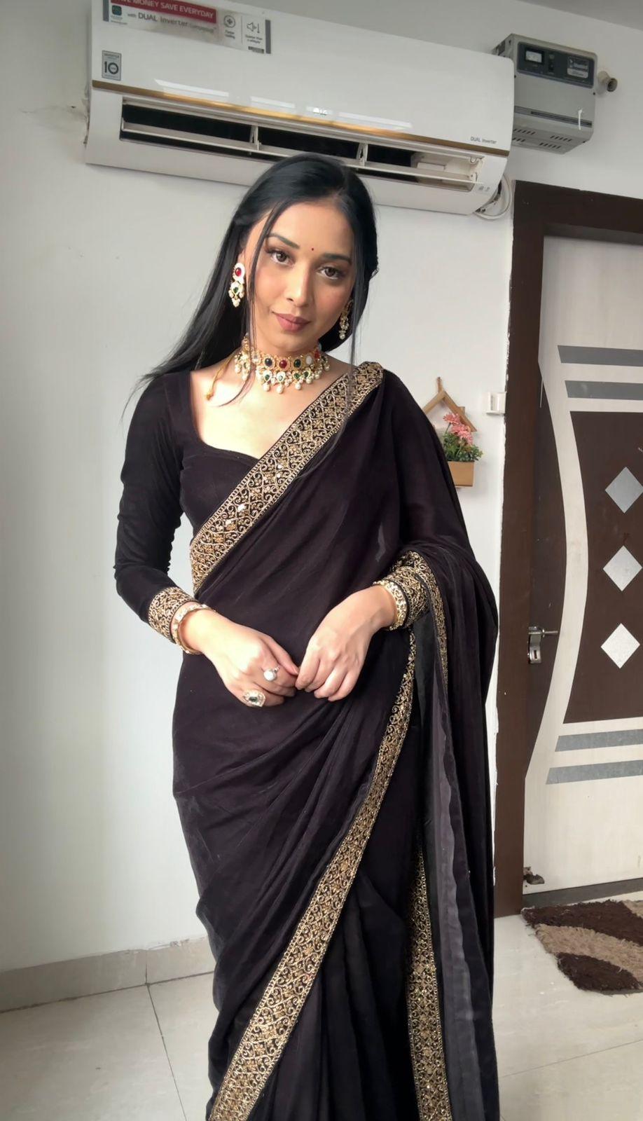 Khan saree with oxide jewellery online