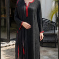 Black and Red Border Chikankari Elegance Ensemble (New)