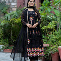 Heavy Black Embroidery Designer Indian Gown Set | Ready to Wear
