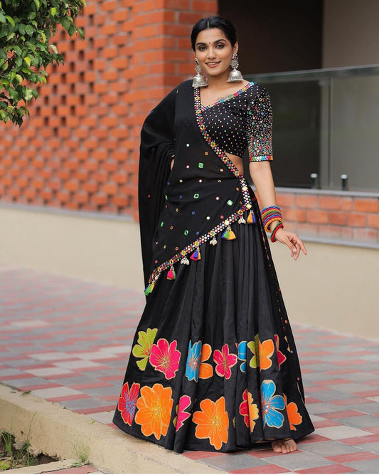 Black Navratri Special Lehenga Choli