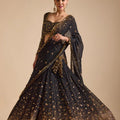 Black Designer Georgette Lehenga Choli for Wedding Guests