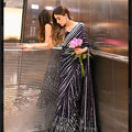 Black & Grey Premium Sequin Georgette Saree with Designer Blouse
