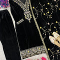 Premium Black Velvet Salwar Suit Set (New)
