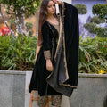 Black Designer Party Wear Velvet Salwar Kameez Set