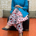 Blue & Pink Elegant Phulkari Patiala Salwar & Chikankari Kameez Set