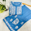 Blue  🌟 Chikankari Rayon Palazzo Set ✨