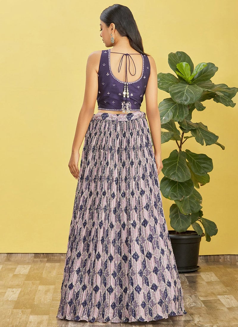 Elegant Purple Wedding Guest Party Wear Lehenga Choli