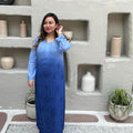 Blue Dual Shades Chikankari Elegance Modal Kurti and Plazo Set