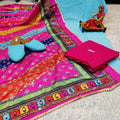 Blue Elegant Chikankari Kurti, Palazzo, and Pakistani Dupatta Set