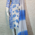 Blue Ethereal Chikankari Georgette Ensemble