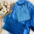 Blue Handcrafted Soft Rayon 3-Piece Dyed Ombre Set