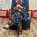 Blue Handwork Co-Ord Set with Kantha Kurti and Salwar