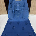 Blue Mukesh Magic: Mul Cotton Dyed Kurti