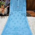 Blue Exquisite 3D Handwork Modal Lucknow Chikankari Kurta Set