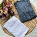 Blueish Grey Vogue Chikankari Long Kurti and Pant Ensemble