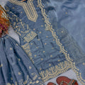 Blue Ethereal Silk Embroidered Ensemble Eid Special