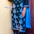 Bottle Green Summer Special Premium Modal Lucknow Chikankari Handwork Kurta Palazzo Set