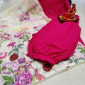Bright Pink color Chikankari Elegance Ensemble Afghani Salwar and Dupatta