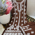 Brown Lucknowi Chikankari Premium Heavy Designer Modal Palazzo Set