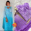 Buy 1 Get 1 Combo Price Chikankari Elegance Ombré Mirror Booti Jaal Set (Aqua Blue / Purple)