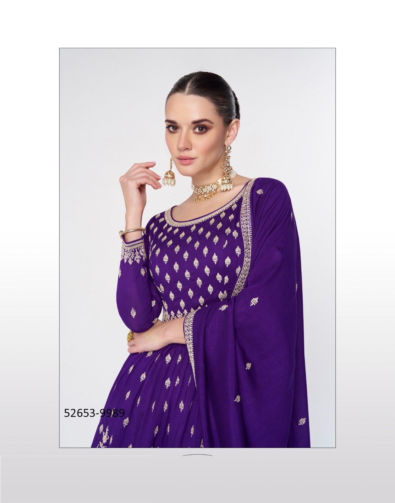 Purple Premium Ready to wear Sharara Suit Set