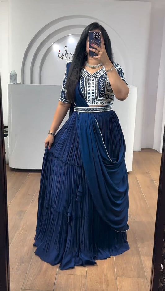 Blue Party Wear Fancy Lehenga Choli