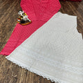 Charmingly Chic:Pink Cotton Chikan Kurti with Kalidar Sharara Set
