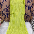 Chatreuse Green Silken Elegance Masleen Kurti - Premium Heavy Work Collection