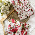 Cherry white Floral Elegance Mul Mul Cotton Pallazo Coord Set