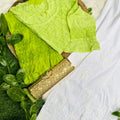 Green Super Soft Pure Muslin Lucknow Chikankari Gown with Lycra Pants
