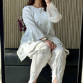 Classic White Handcrafted White Chikankari Kurta with Dhoti Pants Set