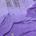 Purple Premium Party Wear Lucknow Chikankari Kurta Set with Teeki Fardi & Mukesh Work