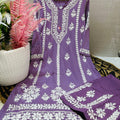 Lavendar Lucknowi Chikankari Premium Heavy Designer Modal Palazzo Set