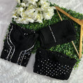 Classic Black Best Seller Georgette Mirror Gala Booti Chikankari Set with Beautiful Handwork Embroidery