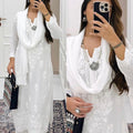 Classic White Ethereal Dyeble Modal Chikankari Kurta Set