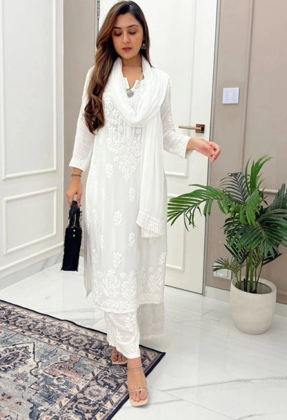 Value Combo Classic White and Black 3 pc Chikankari Sets
