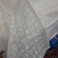 Classic White Hand-Embroidered Chikankari Kota Saree with Matching Blouse