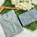 Classy Grey Radiant Brasso Elegance: Handwork Dyed Co-ord Set