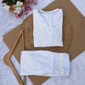 Classy White Summer Breeze Dobby Cotton Short Kurti With Pant