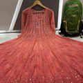 Pink 56 Kali Dye Mirror Lucknowi Chikankari Anarkali Kurta Up to 4XL
