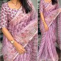 Pink Monsoon Delight Lightweight Organza Saree
