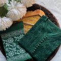 Dark Green Cotton Chikankari Hand Work Kurti Suits Online