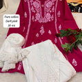 Dark Pink Chic Chikankari Tulip Trio Combo
