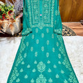 Dark Green Exquisite 3D Handwork Modal Lucknow Chikankari Kurta Set