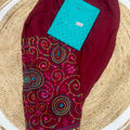 Maroon and Aqua Green Beautiful Chikankari Sequins Kurti and Patiala Salwar Set