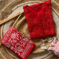 Deep Red Exclusive Lucknow Chikankari Cotton Kurti & Pant Co-ord Set