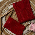 Deep Red Premium Lucknow Chikankari handwork Modal Palazzo Set